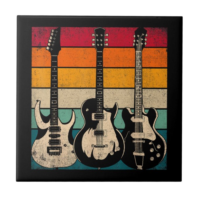 Retro Guitar Kakelplatta (Framsidan)