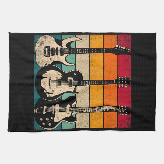 Retro Guitar Kökshandduk (Horisontell)