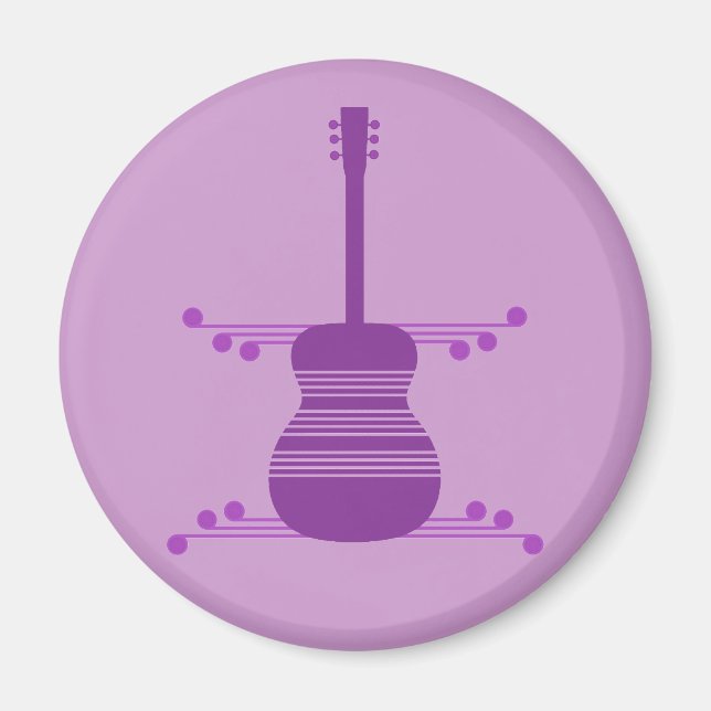 Retro Guitar Magnet, Lila Magnet (Framsidan)