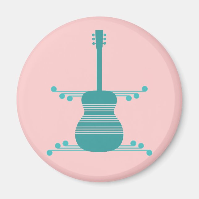 Retro Guitar Magnet, Teal Magnet (Framsidan)