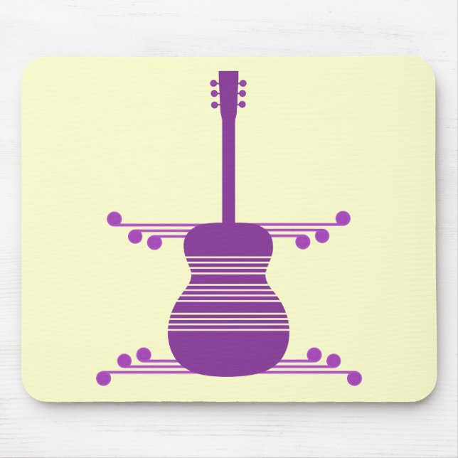 Retro Guitar Mousepad, Lila Musmatta (Framsidan)