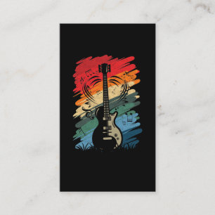 Retro Guitar Musik noter Musician Guitarist Visitkort