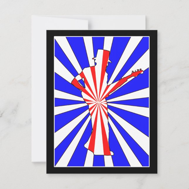 Retro Guitar Player Inbjudningar (Framsida)