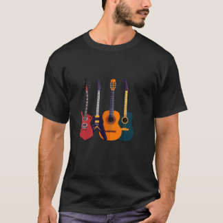 Retro Guitar Player Rock musik Musician Long Sleev T Shirt