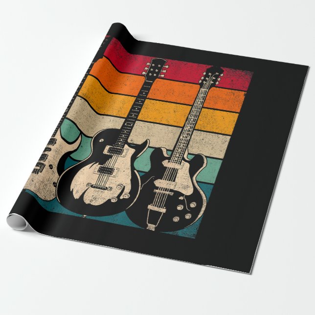 Retro Guitar Presentpapper (Utrullad)