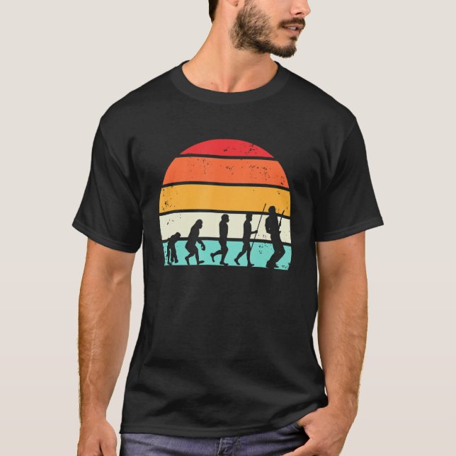Retro Guitarist Evolution Bass Guitar Player Vinta T Shirt (Framsida)