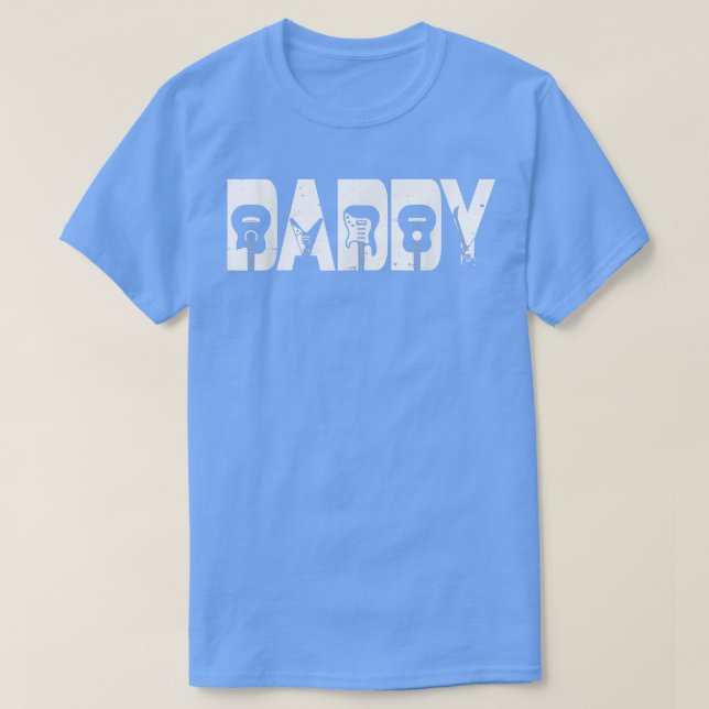 Retro Guitarist Far pappa Guitar Fars dag Mu T Shirt (Design framsida)