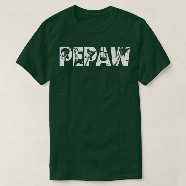 Retro Guitarist Far Pepaw Guitar Fars dag Mu T Shirt (Design framsida)