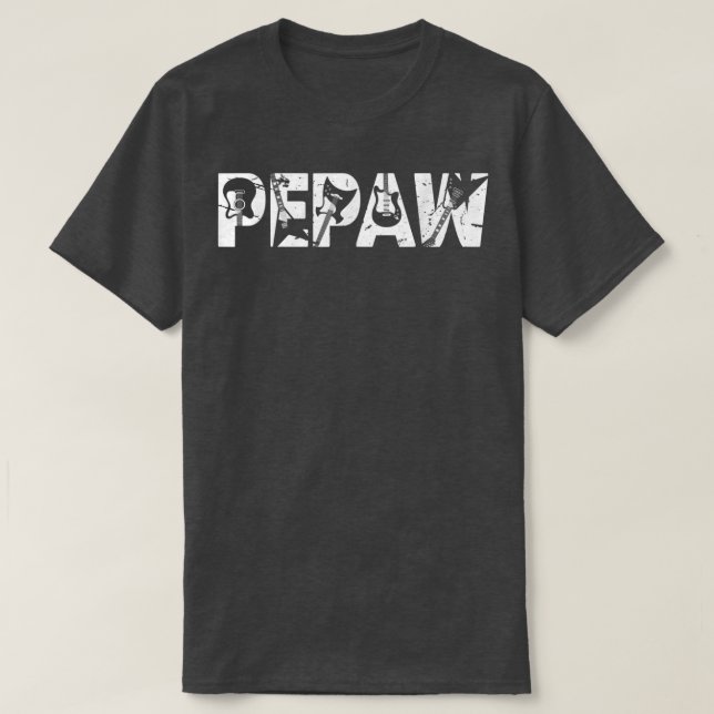Retro Guitarist Far Pepaw Guitar Fars dag Mu T Shirt (Design framsida)
