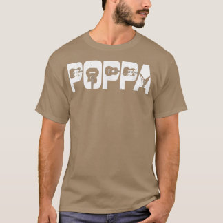 Retro Guitarist Far Poppa Guitar Fars dag Mu T Shirt