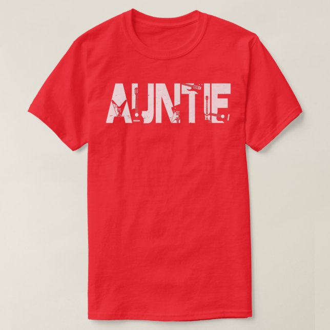 Retro Guitarist Mor Auntie Guitar Mors dag T Shirt (Design framsida)