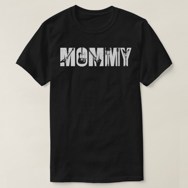 Retro Guitarist Mor Mamma Guitar Mors dag M T Shirt (Design framsida)