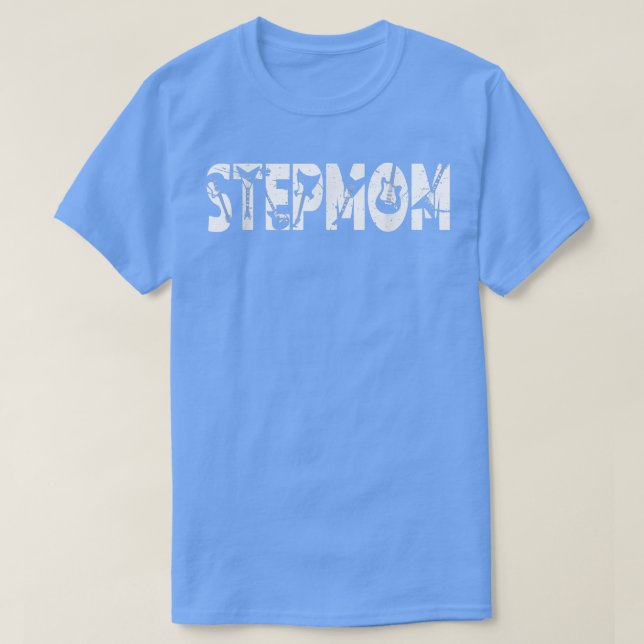Retro Guitarist Mor Stepmamma Guitar Mors dag T Shirt (Design framsida)