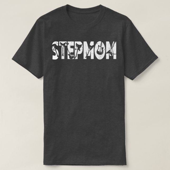 Retro Guitarist Mor Stepmamma Guitar Mors dag T Shirt (Design framsida)