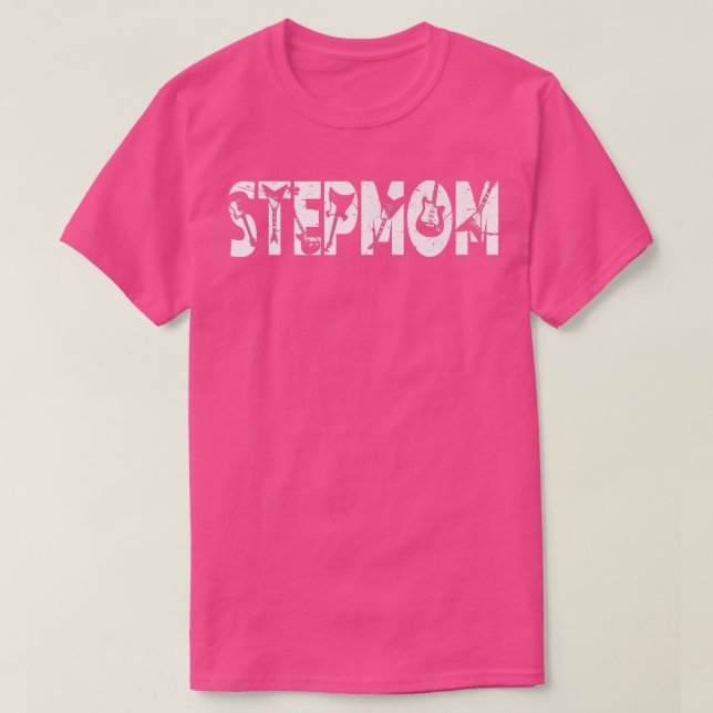 Retro Guitarist Mor Stepmamma Guitar Mors dag T Shirt (Design framsida)