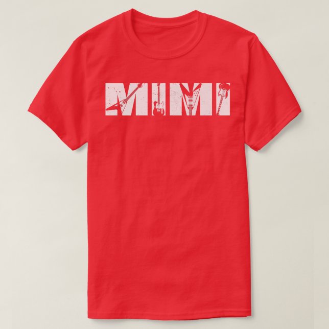 Retro Guitarist Mother Mimi Guitar Mother's Day Mu T Shirt (Design framsida)