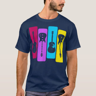 Retro Guitars Guitarist Acoustic Electric Guitar R T Shirt