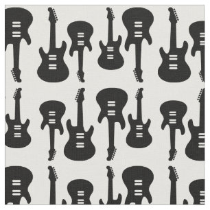 Retro Guitars Mönster B&W Electric Guitars Tyg