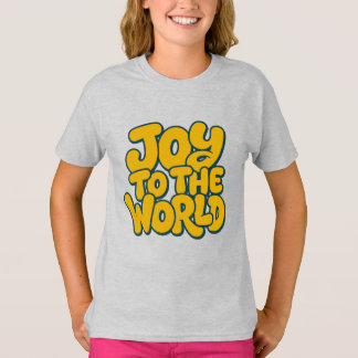 Retro Gul Bubbleglädje till Världen Typografi T Shirt