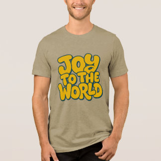 Retro Gul Bubbleglädje till Världen Typografi T Shirt