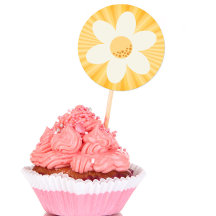 Retro gul födelsedagsdekal för lilla fröken