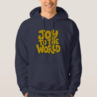 Retro Gul Glädje Till Världen Typografi Hoodie