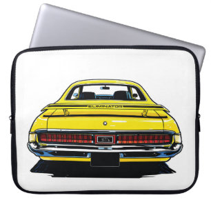 Retro Gul Muscle Car Bakre Pop Art-illustration Laptop Fodral