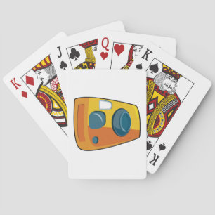 Retro gul punkt-och-skjut filmkamera casinokort