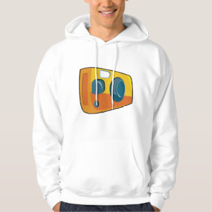 Retro gul punkt-och-skjut filmkamera hoodie