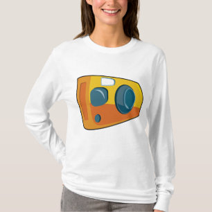 Retro gul punkt-och-skjut filmkamera t shirt