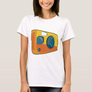 Retro gul punkt-och-skjut filmkamera t shirt