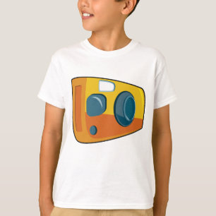 Retro gul punkt-och-skjut filmkamera t shirt