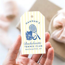 Retro Gul Sista Svänginnan Före Ringen Tennis Bac Presentetikett