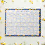 Retro Gula blommor marin månatlig plan Namn Anteckningsblock<br><div class="desc">Lägg till lite blommigt till din planeringsrutin med vårt Anteckningsblock "Retro Gula blommor Navy Monthly Planner Namn". Med handritat gula blommor som är inbyggt i vattenfärgsgouache, så ger den här vibrerande designen en skugga mot en marin bakgrund och fångar upp en tidlös, naturinspirerad charm. Anpassade med namn, titel och utrymme...</div>