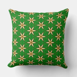 Retro gula kronblad spetsiga blommor på grönt gräs kudde