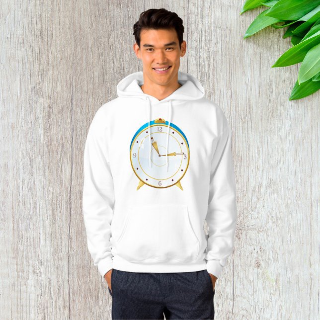 Retro Guld Alarm Clock med blå trim-tidstycke Hoodie (Skapare uppladdad)