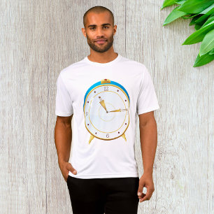 Retro Guld Alarm Clock med blå trim-tidstycke T Shirt