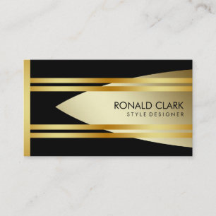 Retro Guld Black Metall Financial Professionell Visitkort