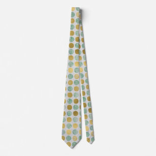 Retro Guld, Brown och Teal Dots Manar Slips