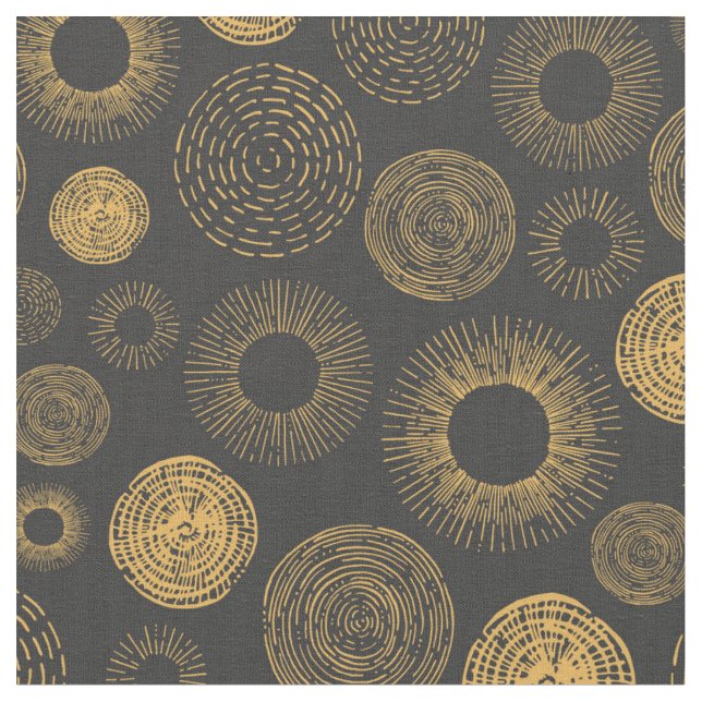 Retro Guld Burst Sparkler jul Tyg (Närbild)