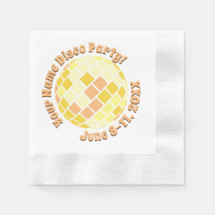 Retro Guld Disco Boll PERSONALISERAD Pappersservett