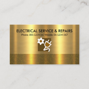 Retro Guld Electronic Circuit Lagrar Electrician Visitkort