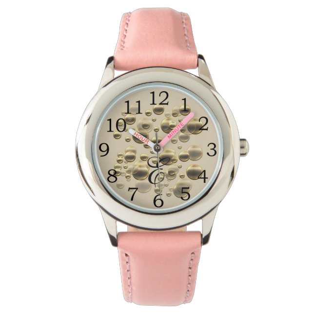 Retro Guld Helgdag Vibe Armbandsur (Framsida)