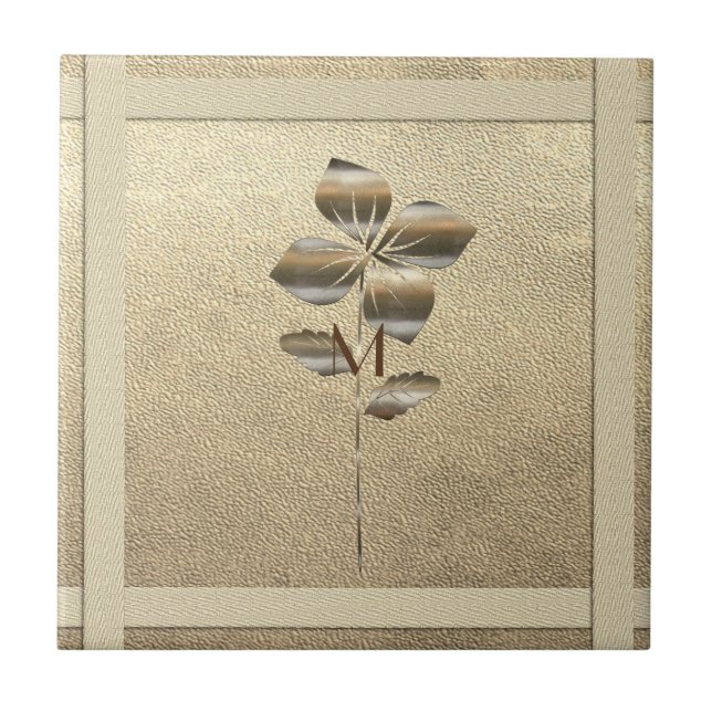 Retro Guld Helgdag Vibe Kakelplatta (Framsidan)