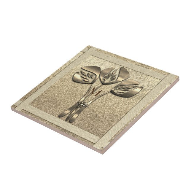 Retro Guld Helgdag Vibe Kakelplatta (Sidan)