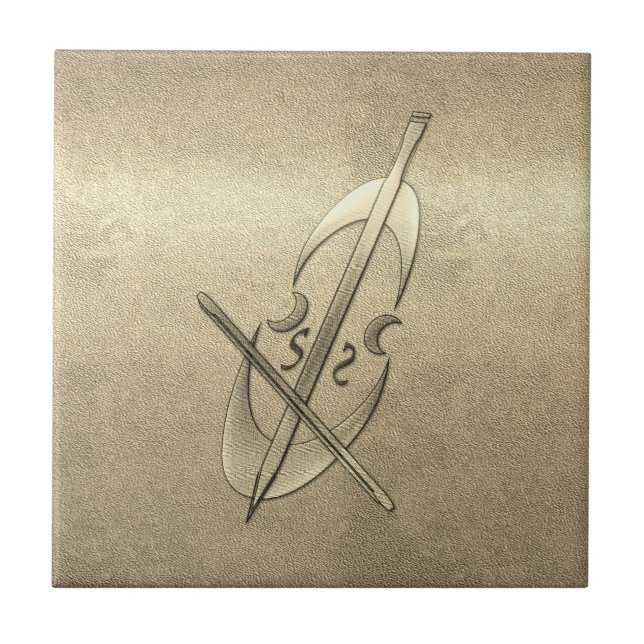 Retro Guld Helgdag Vibe Kakelplatta (Framsidan)