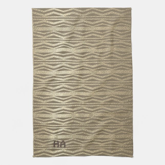 Retro Guld Helgdag Vibe Kökshandduk (Vertikal)