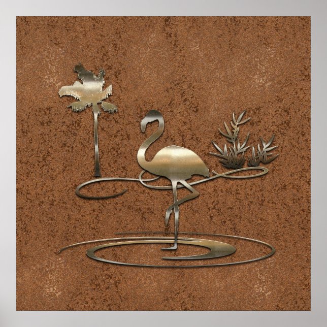 Retro Guld Helgdag Vibe Poster (Framsidan)