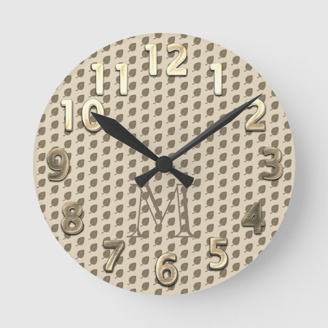 Retro Guld Helgdag Vibe Rund Klocka (Framsida)