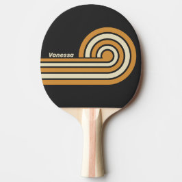 Retro guld horisontella ränder med namn pingisracket